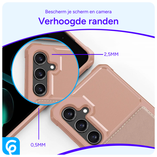 Samsung Galaxy S24 FE 3 in 1 Back Cover Portemonnee Hoesje Roze afbeelding 5