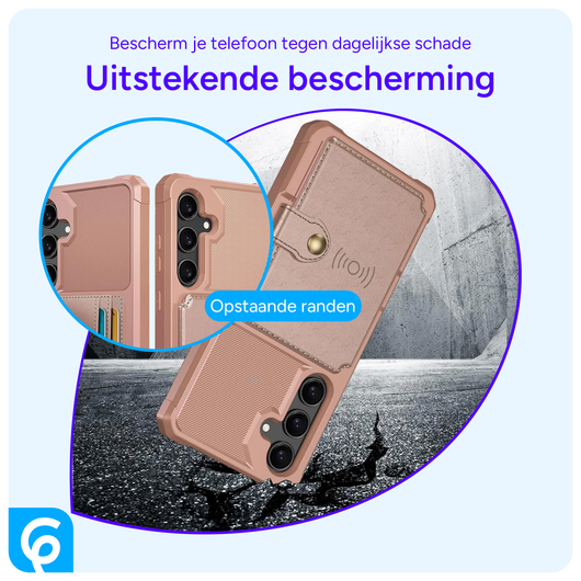 Samsung Galaxy S24 FE 3 in 1 Back Cover Portemonnee Hoesje Roze afbeelding 2