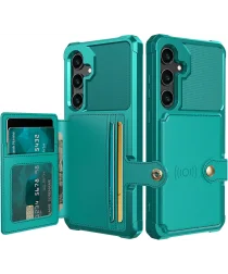 Samsung Galaxy S24 FE 3 in 1 Back Cover Portemonnee Hoesje Groen