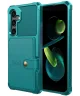 Samsung Galaxy S24 FE 3 in 1 Back Cover Portemonnee Hoesje Groen