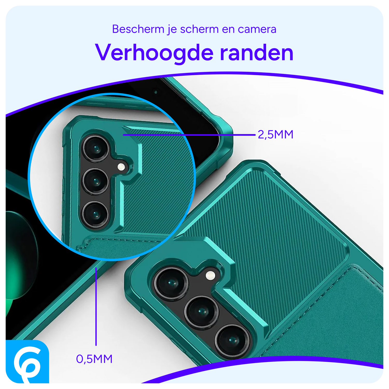 Samsung Galaxy S24 FE 3 in 1 Back Cover Portemonnee Hoesje Groen afbeelding 5