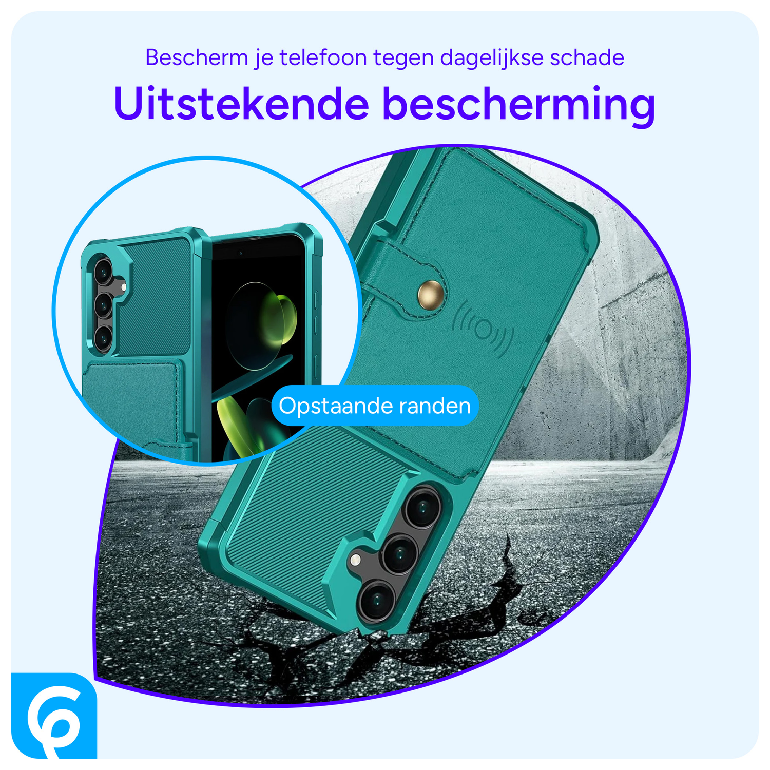 Samsung Galaxy S24 FE 3 in 1 Back Cover Portemonnee Hoesje Groen afbeelding 6