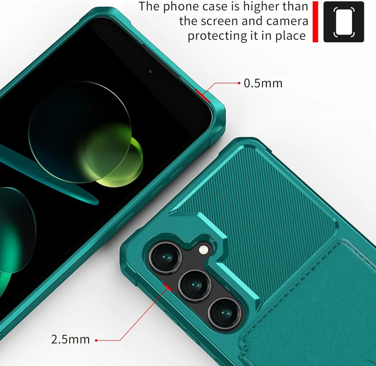 Samsung Galaxy S24 FE 3 in 1 Back Cover Portemonnee Hoesje Groen afbeelding 7
