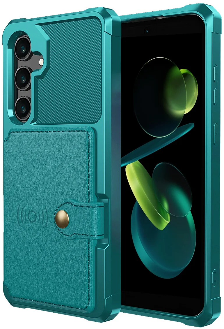 Samsung Galaxy S24 FE 3 in 1 Back Cover Portemonnee Hoesje Groen afbeelding 2