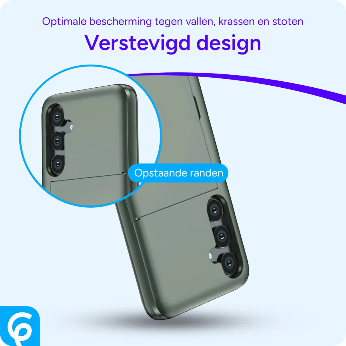 Samsung Galaxy S24 FE Hoesje met Slider Kaarthouder Back Cover Groen afbeelding 3