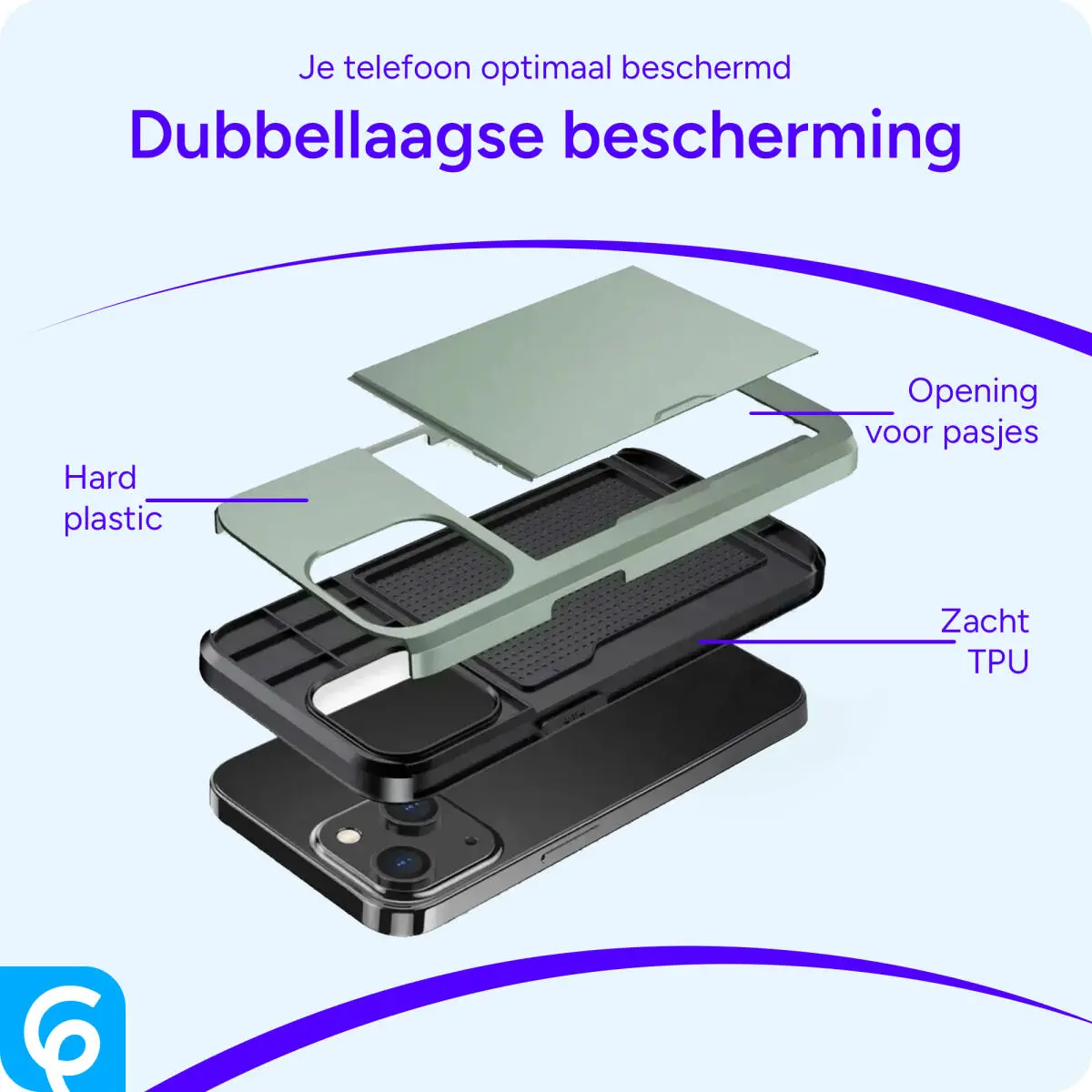 Samsung Galaxy S24 FE Hoesje met Slider Kaarthouder Back Cover Groen afbeelding 8