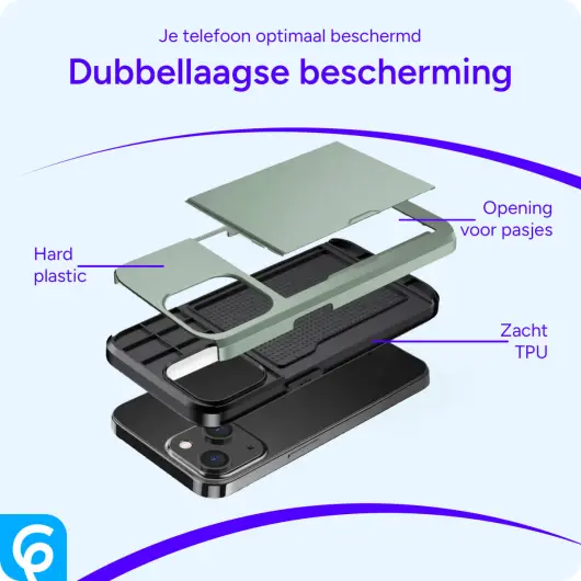 Samsung Galaxy S24 FE Hoesje met Slider Kaarthouder Back Cover Groen afbeelding 8