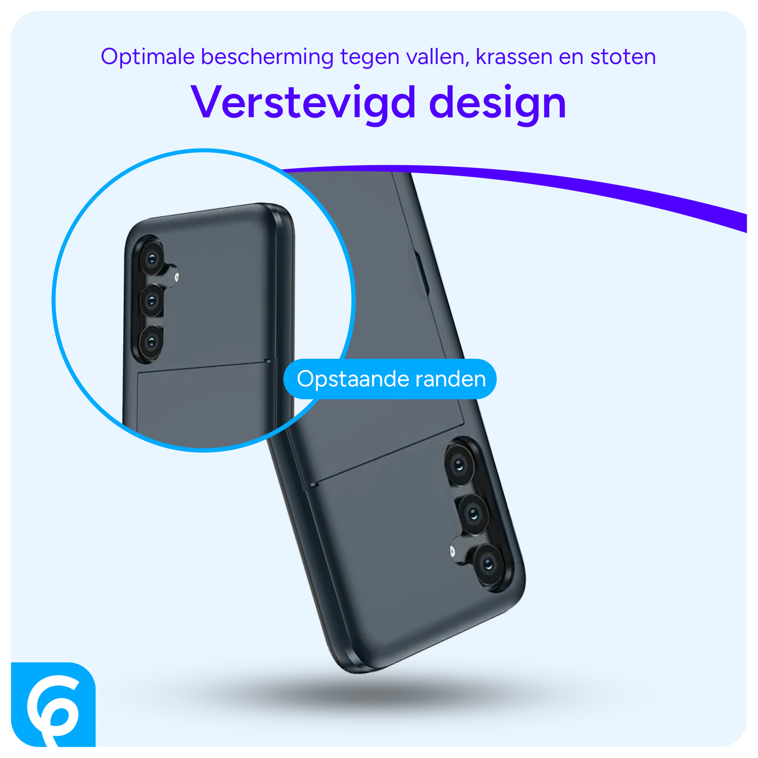 Samsung Galaxy S24 FE Hoesje met Slider Kaarthouder Back Cover Blauw afbeelding 2