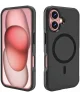 Apple iPhone 16 Hoesje Dual-Layer Hybride Back Cover met MagSafe Zwart