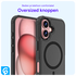 Apple iPhone 16 Hoesje Dual-Layer Hybride Back Cover met MagSafe Zwart afbeelding 4