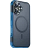 Apple iPhone 16 Hoesje Dual-Layer Hybride Back Cover met MagSafe Blauw