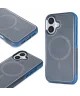 Apple iPhone 16 Hoesje Dual-Layer Hybride Back Cover met MagSafe Blauw