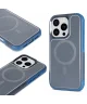 Apple iPhone 16 Pro Hoesje Dual-Layer Hybride Back Cover met MagSafe Blauw