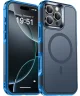 Apple iPhone 16 Pro Max Hoesje Dual-Layer Hybride Back Cover met MagSafe Blauw