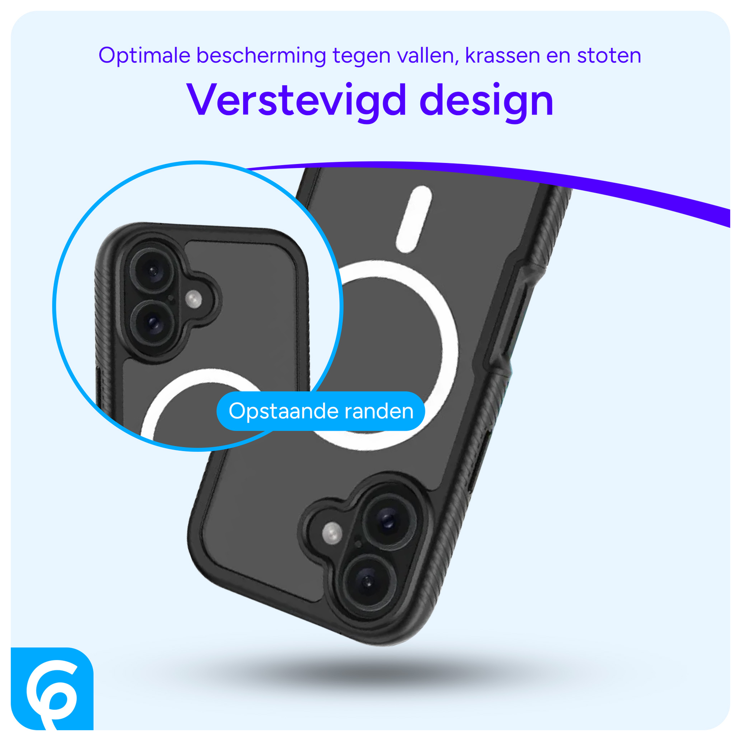 Apple iPhone 16 Hoesje Full Protect 360° Cover met MagSafe Zwart afbeelding 2