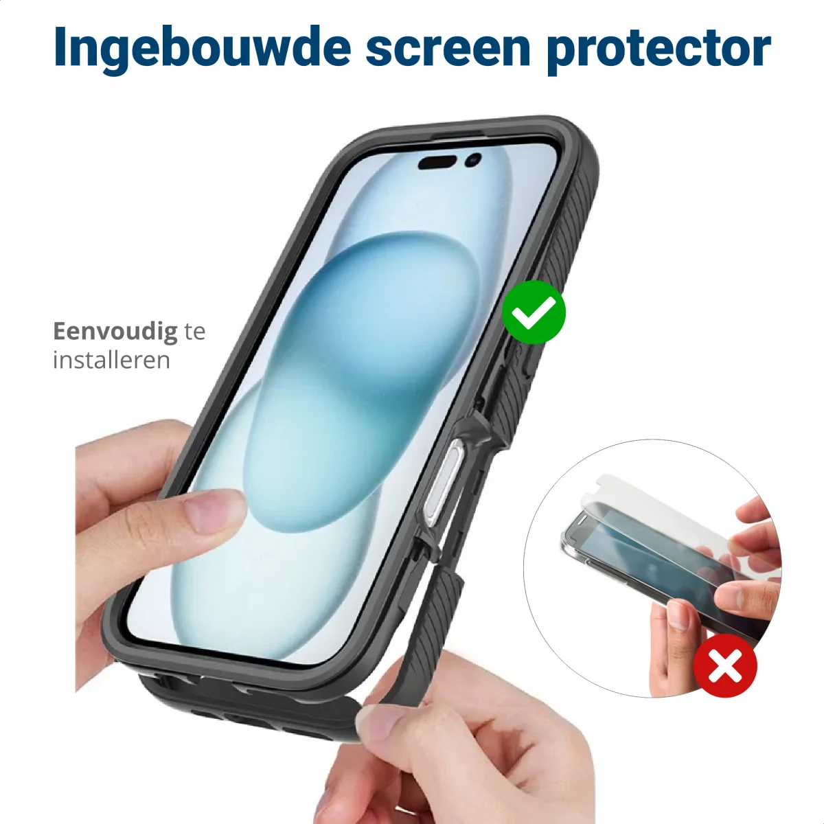 Apple iPhone 16 Hoesje Full Protect 360° Cover met MagSafe Zwart afbeelding 5