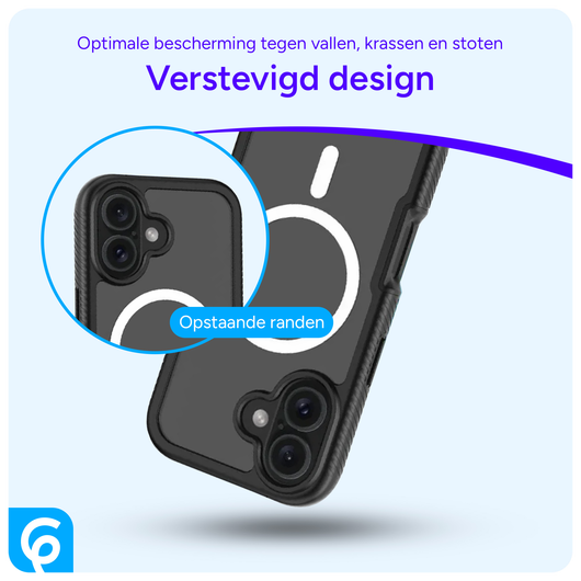 Apple iPhone 16 Hoesje Full Protect 360° Cover met MagSafe Zwart afbeelding 2