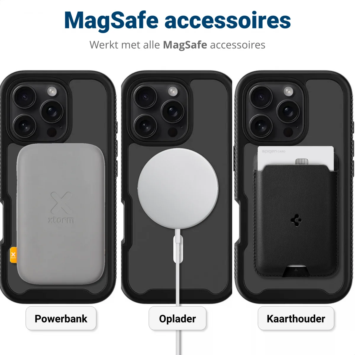 Apple iPhone 16 Pro Max Hoesje Full Protect 360° Cover met MagSafe Zwart afbeelding 3