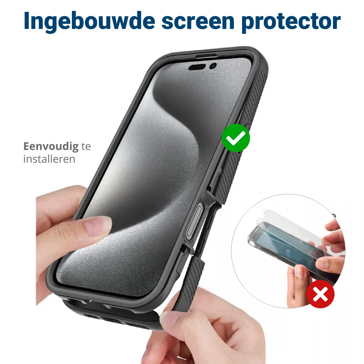 Apple iPhone 16 Pro Max Hoesje Full Protect 360° Cover met MagSafe Zwart afbeelding 5