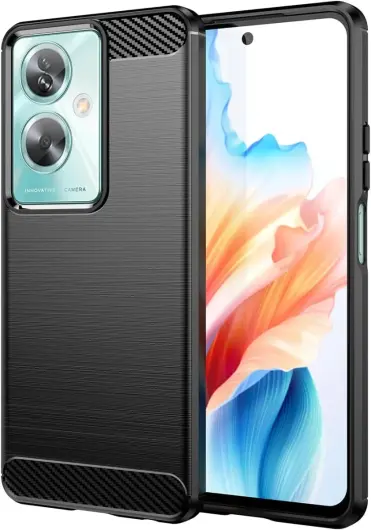 Oppo A79 Hoesje Geborsteld TPU Flexibele Back Cover Zwart afbeelding 1