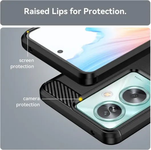 Oppo A79 Hoesje Geborsteld TPU Flexibele Back Cover Zwart afbeelding 6