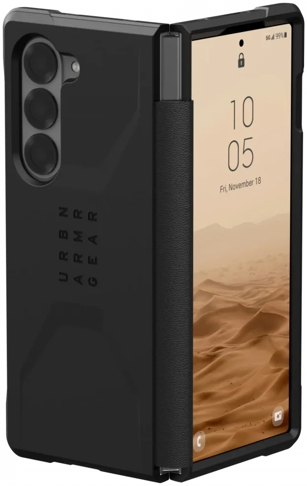 Urban Armor Gear Civilian Samsung Galaxy Z Fold 6 Hoesje Back Cover Zwart afbeelding 1