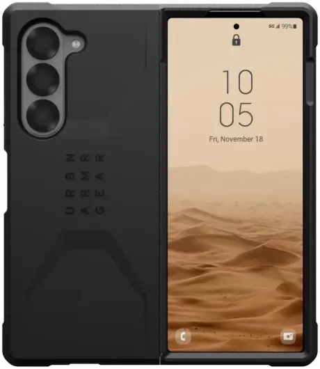 Urban Armor Gear Civilian Samsung Galaxy Z Fold 6 Hoesje Back Cover Zwart afbeelding 2