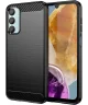 Samsung Galaxy M55 Hoesje Geborsteld TPU Flexibele Back Cover Zwart