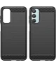 Samsung Galaxy M55 Hoesje Geborsteld TPU Flexibele Back Cover Zwart