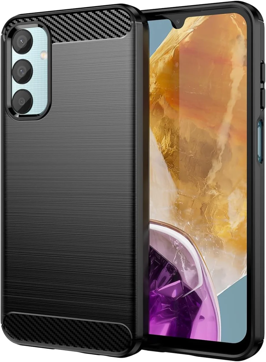 Samsung Galaxy M55 Hoesje Geborsteld TPU Flexibele Back Cover Zwart afbeelding 1