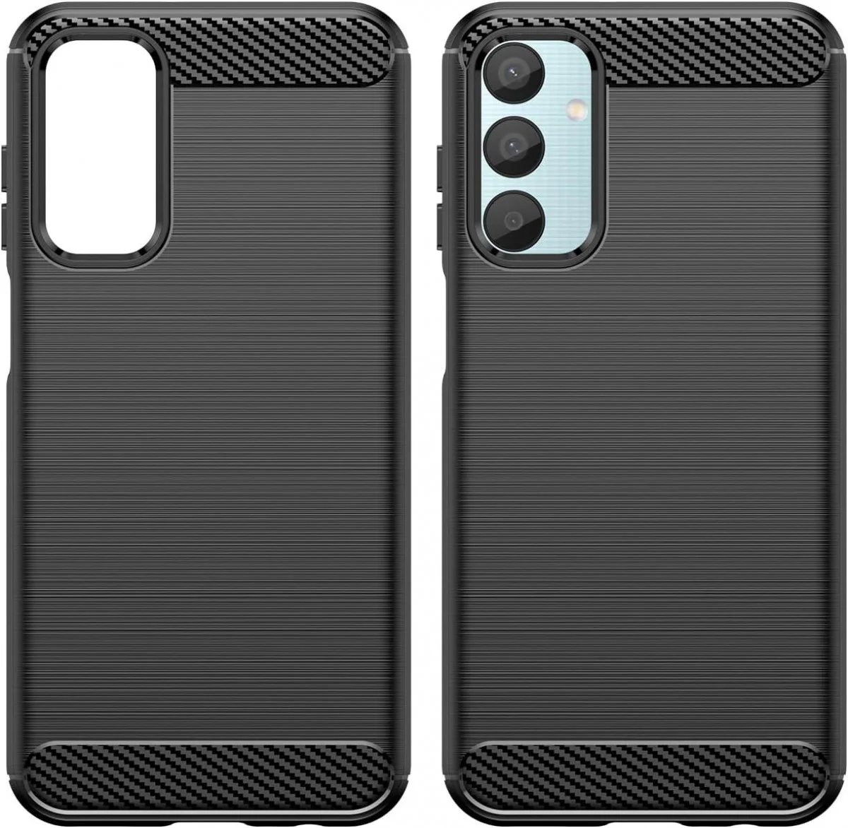 Samsung Galaxy M55 Hoesje Geborsteld TPU Flexibele Back Cover Zwart afbeelding 2