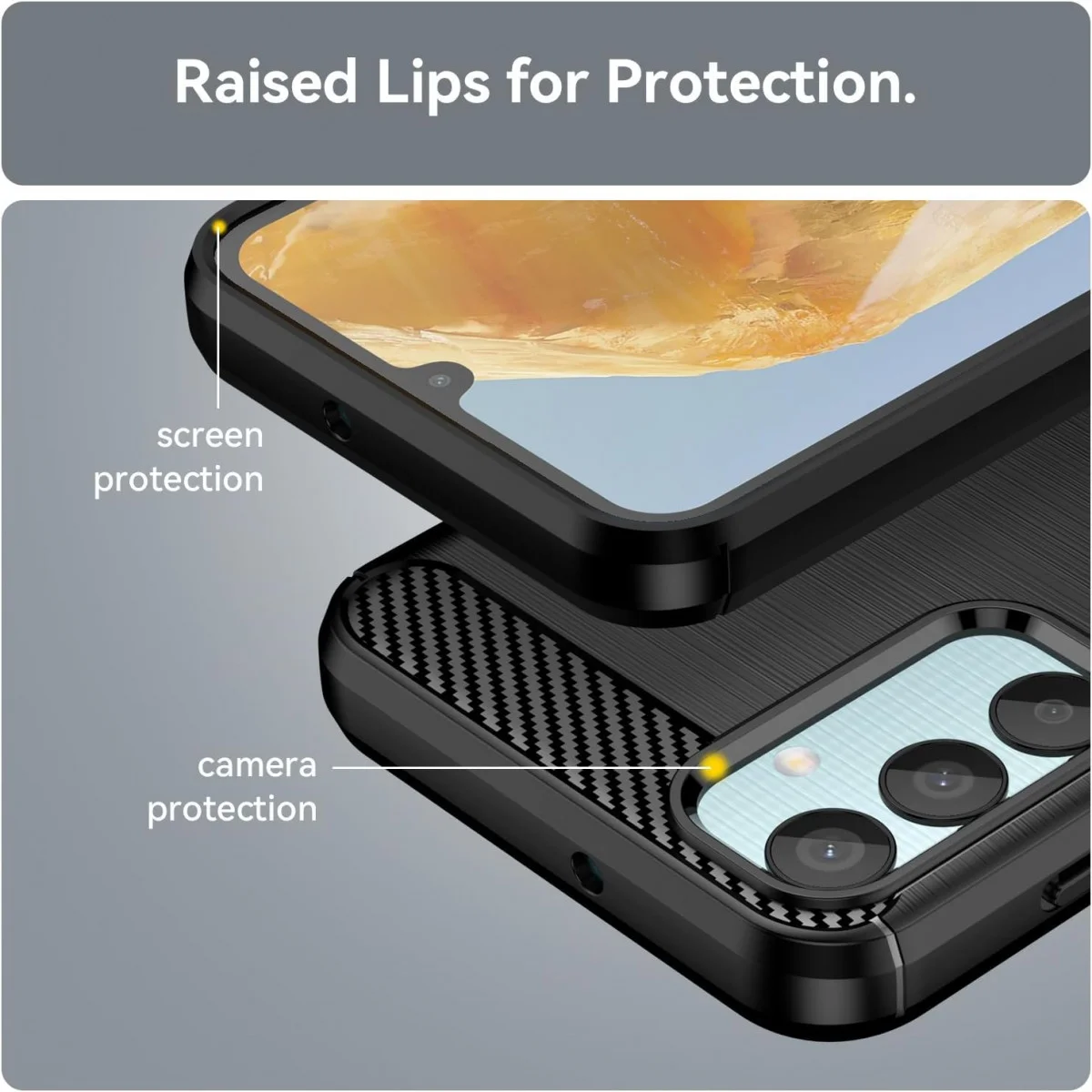 Samsung Galaxy M55 Hoesje Geborsteld TPU Flexibele Back Cover Zwart afbeelding 6