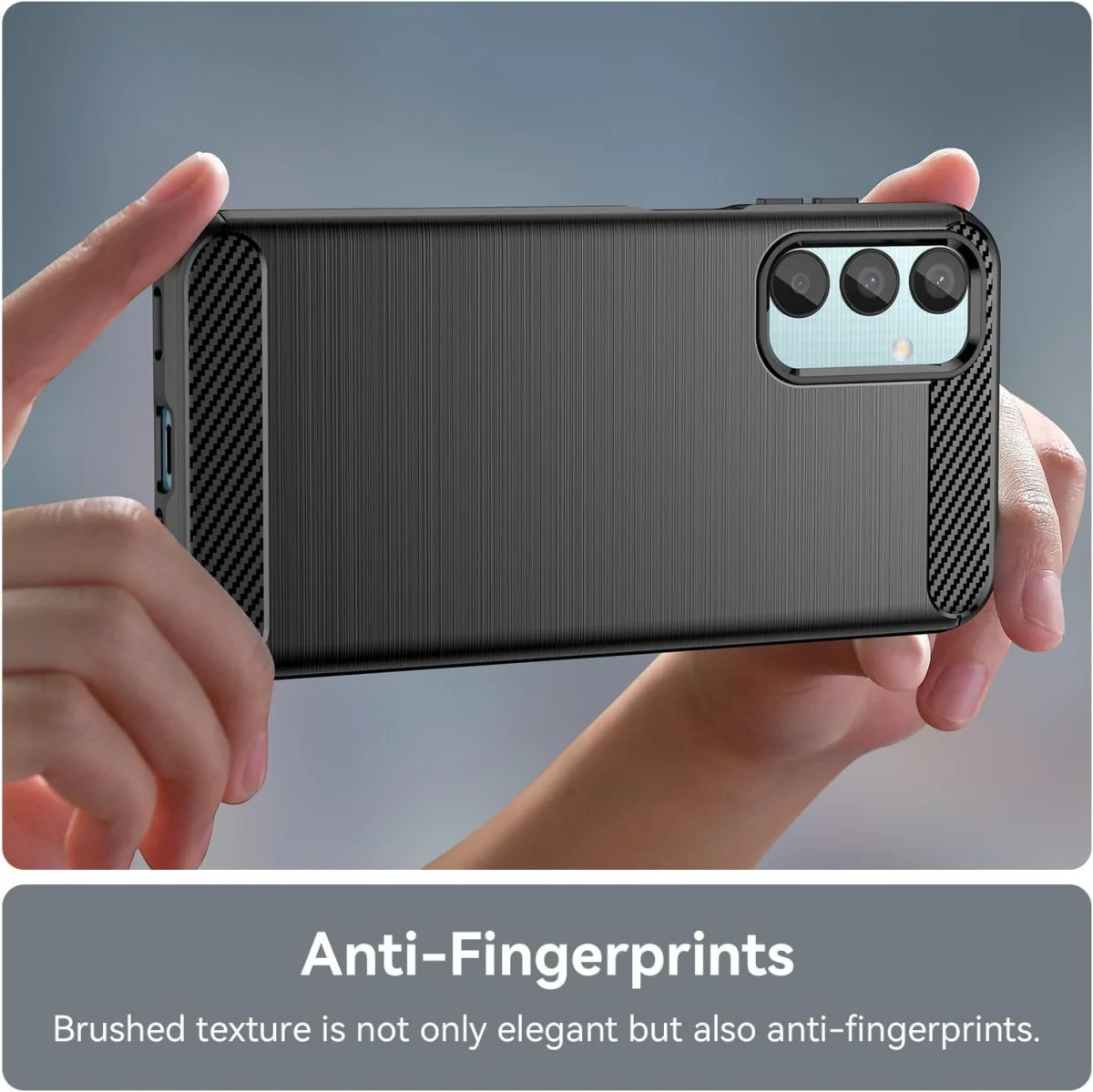 Samsung Galaxy M55 Hoesje Geborsteld TPU Flexibele Back Cover Zwart afbeelding 7