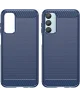 Samsung Galaxy M55 Hoesje Geborsteld TPU Flexibele Back Cover Blauw