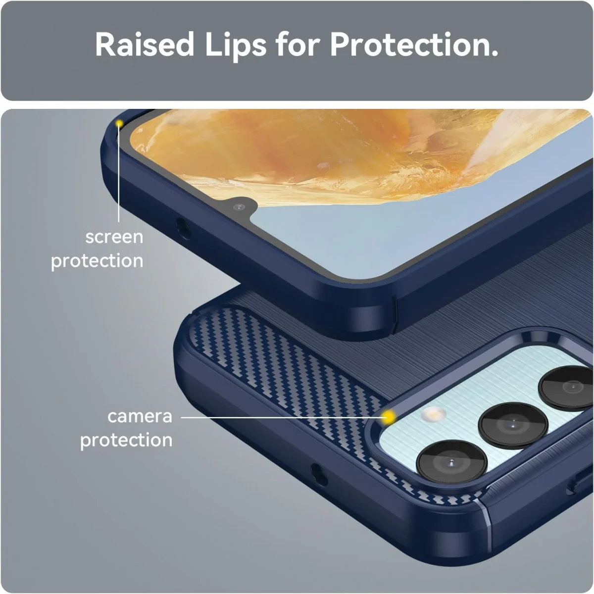 Samsung Galaxy M55 Hoesje Geborsteld TPU Flexibele Back Cover Blauw afbeelding 7