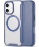 Apple iPhone 16 Hoesje met MagSafe Book Case Transparant / Blauw