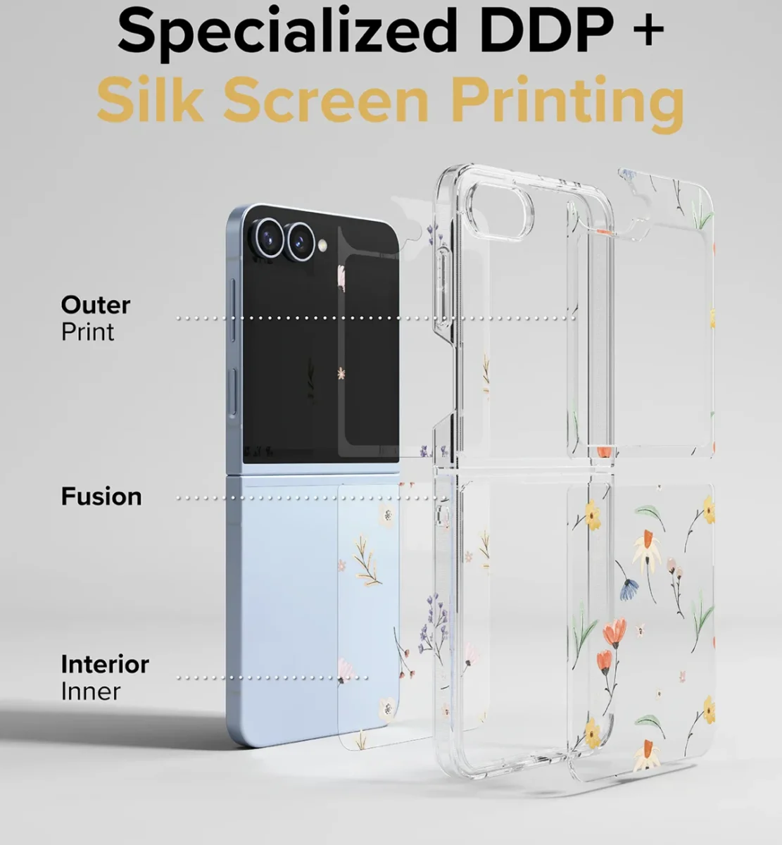 Ringke Fusion Design Samsung Galaxy Z Flip 6 Hoesje Back Cover Dry Flowers afbeelding 6