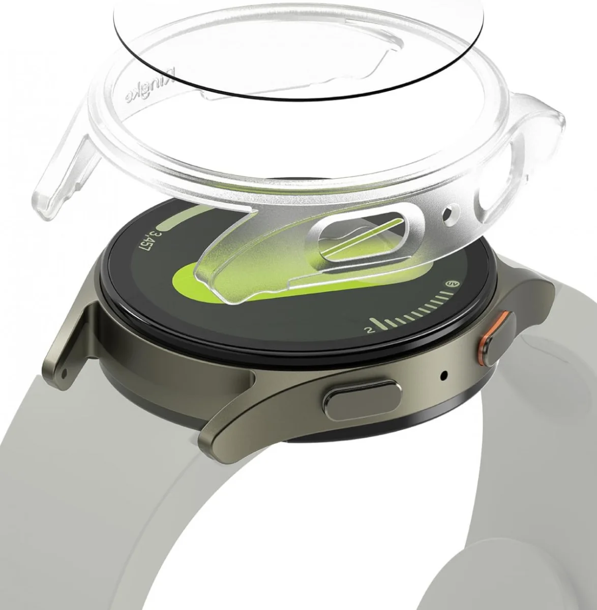 Ringke Slim Hoesje + Tempered Glass - Samsung Galaxy Watch 7 44MM - Matte Clear afbeelding 1