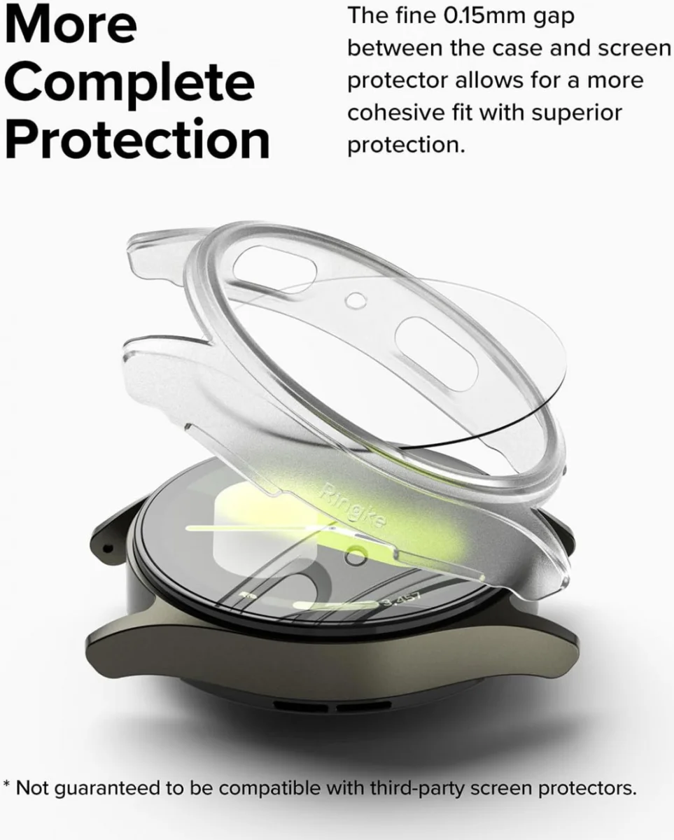 Ringke Slim Hoesje + Tempered Glass - Samsung Galaxy Watch 7 44MM - Matte Clear afbeelding 5