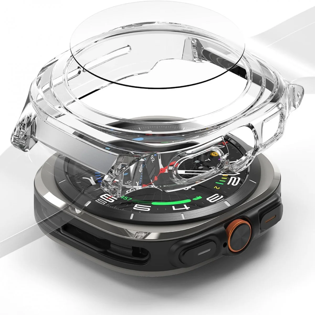 Ringke Slim Extend Hoesje + Tempered Glass - Samsung Watch Ultra - Transparant afbeelding 1
