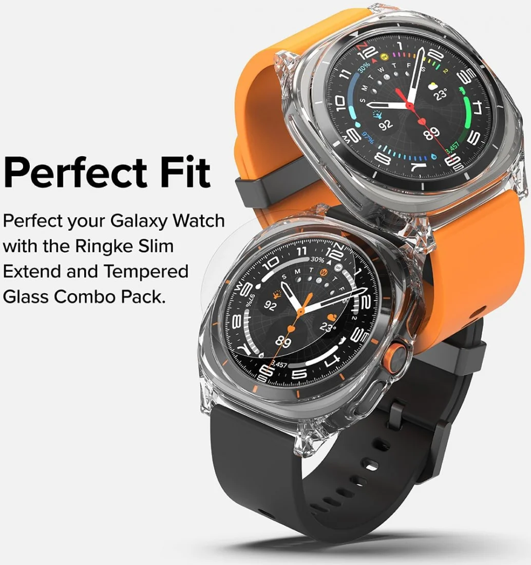 Ringke Slim Extend Hoesje + Tempered Glass - Samsung Watch Ultra - Transparant afbeelding 3