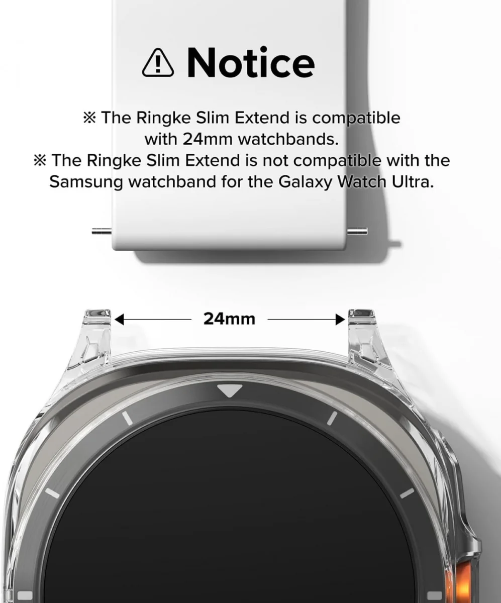 Ringke Slim Extend Hoesje + Tempered Glass - Samsung Watch Ultra - Transparant afbeelding 8