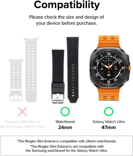 Ringke Slim Extend Hoesje + Tempered Glass - Samsung Watch Ultra - Transparant afbeelding 2