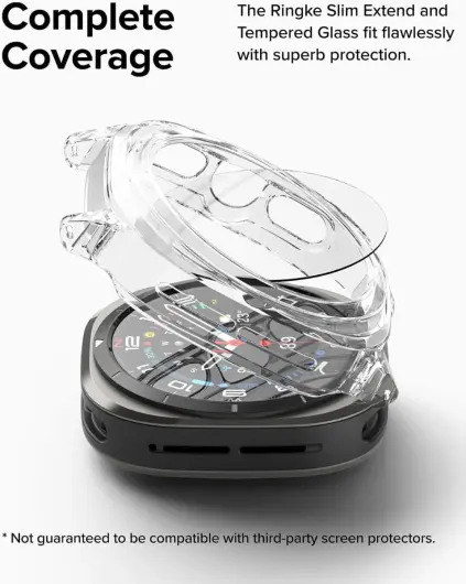 Ringke Slim Extend Hoesje + Tempered Glass - Samsung Watch Ultra - Transparant afbeelding 4