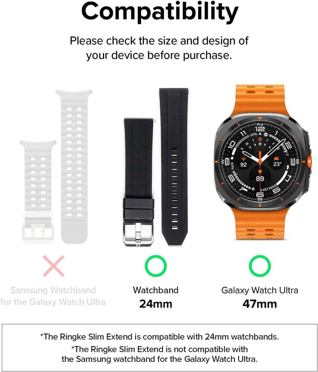 Ringke Slim Extend Hoesje + Tempered Glass - Samsung Watch Ultra - Matte Clear afbeelding 2