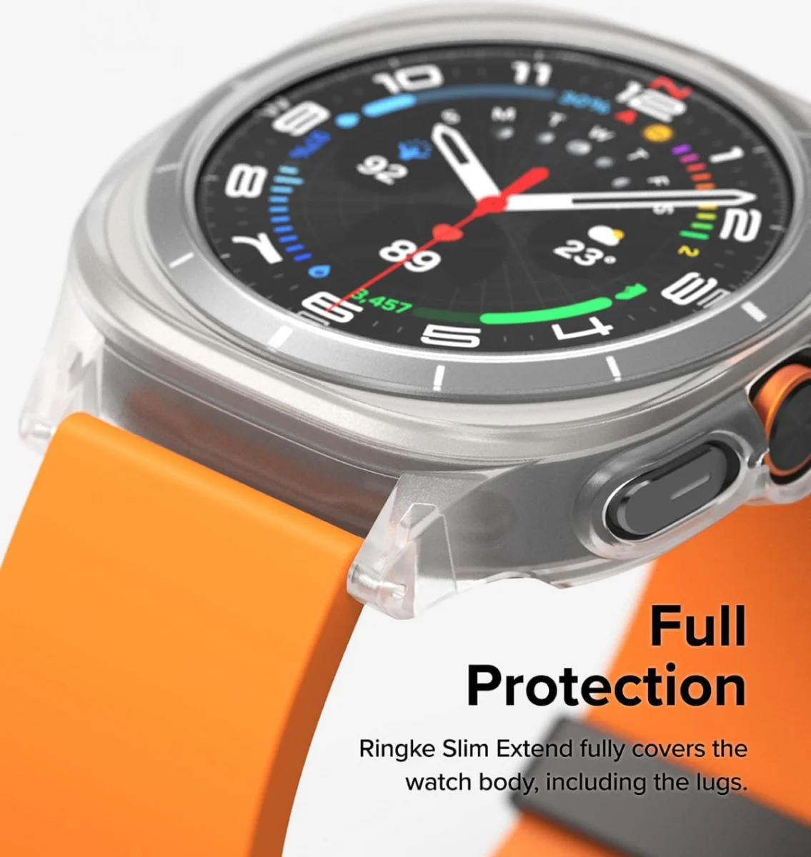 Ringke Slim Extend Hoesje + Tempered Glass - Samsung Watch Ultra - Matte Clear afbeelding 7