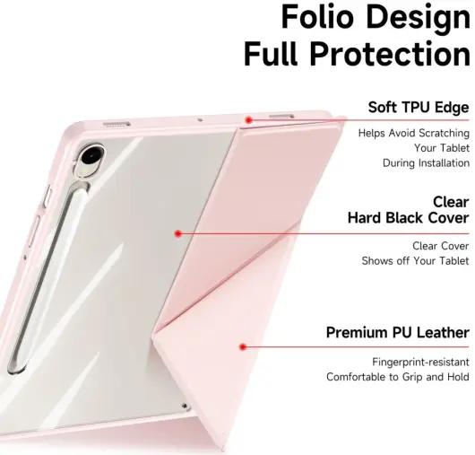 Dux Ducis Magi Samsung Galaxy Tab S9 / S9 FE Hoes V-Fold Book Case Roze afbeelding 9