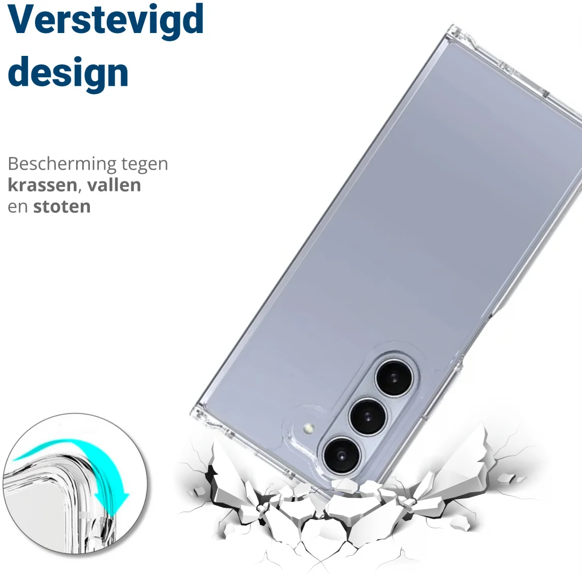 Samsung Galaxy Z Fold 6 Hoesje Schokbestendig en Dun TPU Back Cover Transparant afbeelding 4