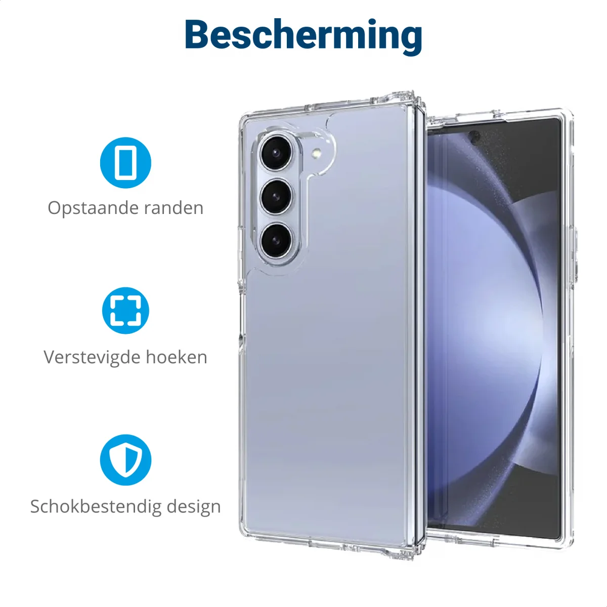 Samsung Galaxy Z Fold 6 Hoesje Schokbestendig en Dun TPU Back Cover Transparant afbeelding 5