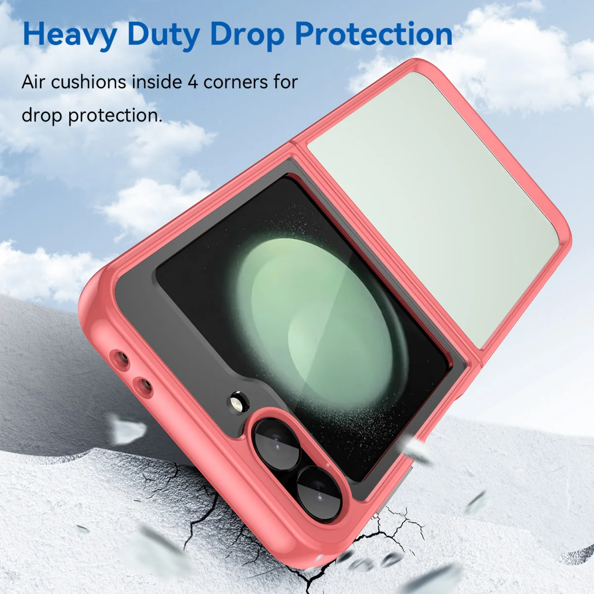 Samsung Galaxy Z Flip 6 Hoesje Shock Proof Back Cover Transparant Roze afbeelding 4